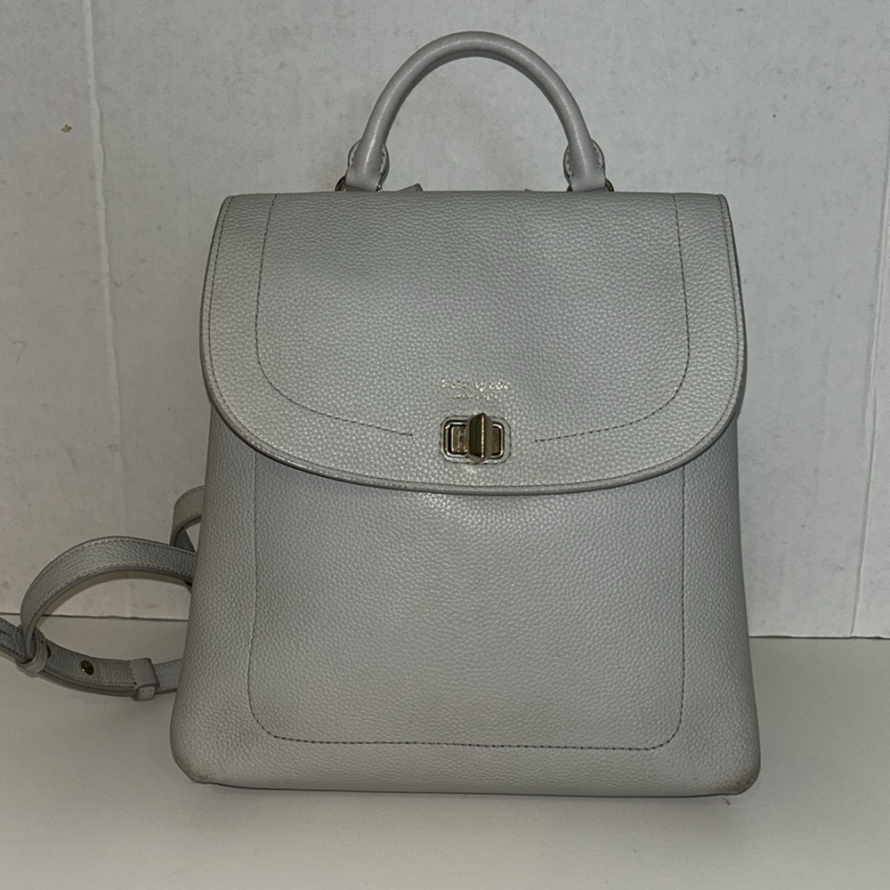 kate spade lt. Gray leather backpack